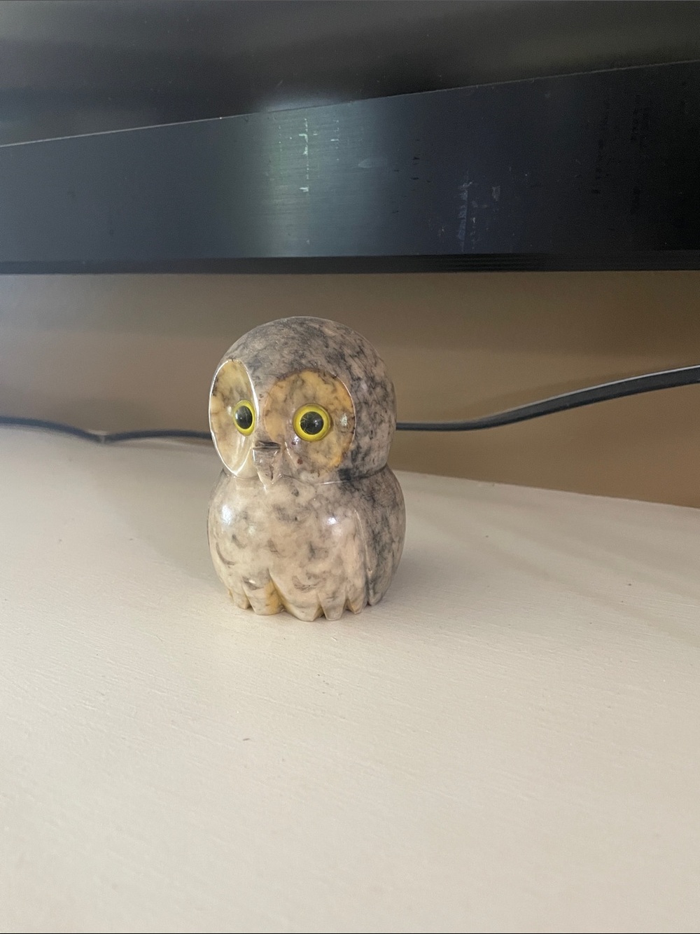 Stone Owl Figurine Decor